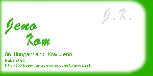 jeno kom business card